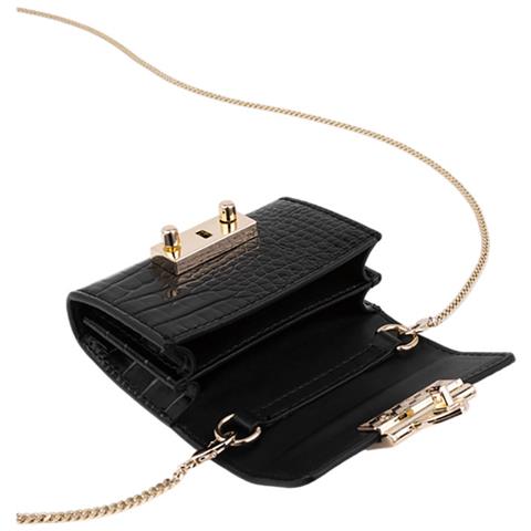 Portafoglio Modello Liv Padlock Con Motivo A Serpente E Catena Rimovibile Da 105 Cm, Nero - Foto 2