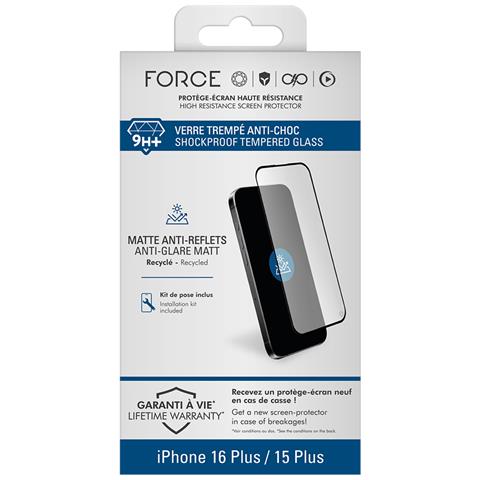 Verre 2.5d Pour Iphone 16 Plus / 15 Plus / 14 Pro Max Matte Anti-reflets 9h+, Trasparente - Foto 3