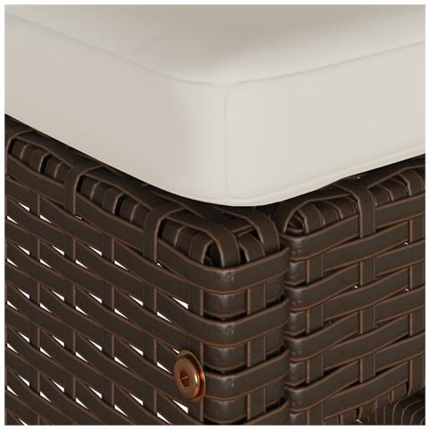 Sgabelli da Bar con Cuscini 2 pz Marroni in Polyrattan - Foto 2