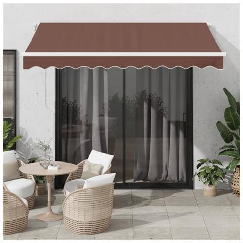 Tenda Retrattile Manuale Con Led 300x250cm Marrone - Foto 1
