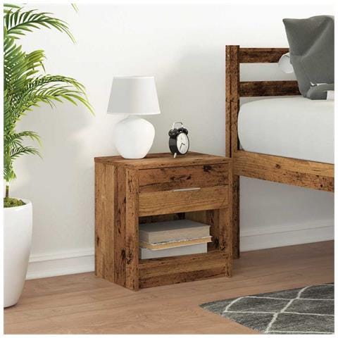 Comodino Con Cassetto Legno Antico 39x28x41 Cm - Foto 3