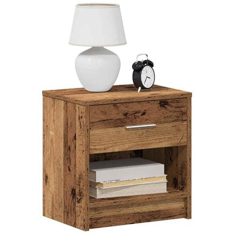 Comodino Con Cassetto Legno Antico 39x28x41 Cm - Foto 1
