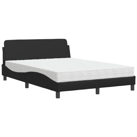 Letto Con Materasso Nero 120x200 Cm In Similpelle - Foto 2