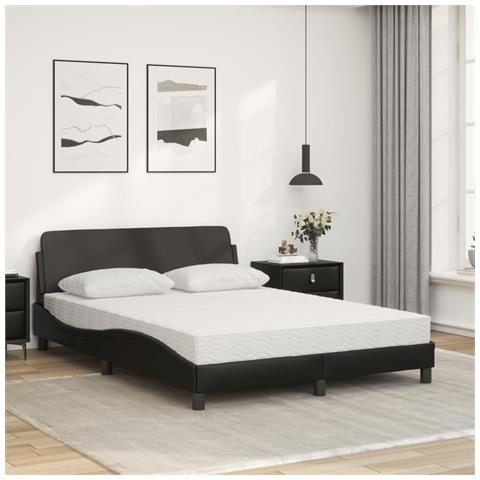Letto Con Materasso Nero 120x200 Cm In Similpelle - Foto 3
