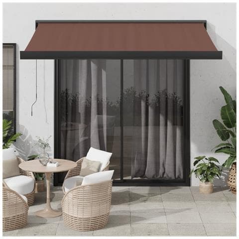 Tenda Sole Retrattile Manuale 300x250 Cm Marrone - Foto 1
