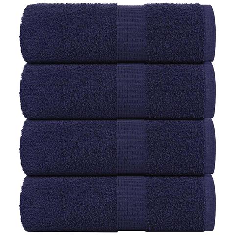 Asciugamani Ospiti 4 Pz Blu Marino 30x50cm 360 G/m 100% Cotone - Foto 1