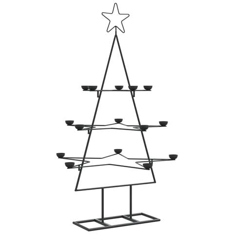 Albero Di Natale Decorativo In Metallo Nero 105 Cm - Foto 2