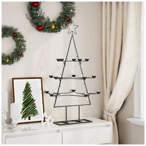 Albero Di Natale Decorativo In Metallo Nero 105 Cm - Foto 3