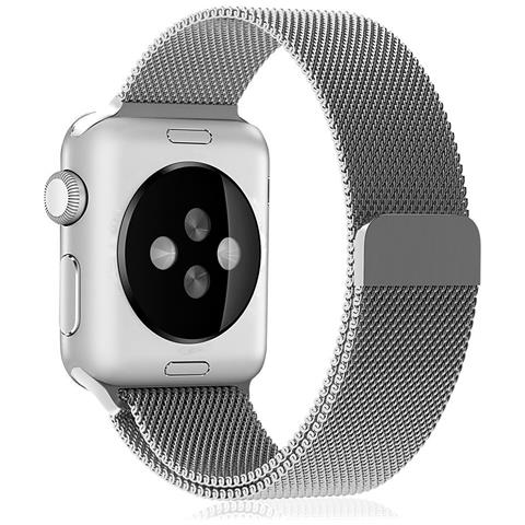 Dam  Cinturino In Metallo Compatibile Apple Watch 42/44/45/49mm 24x2x0,2 Cm. Color Argento - Foto 3