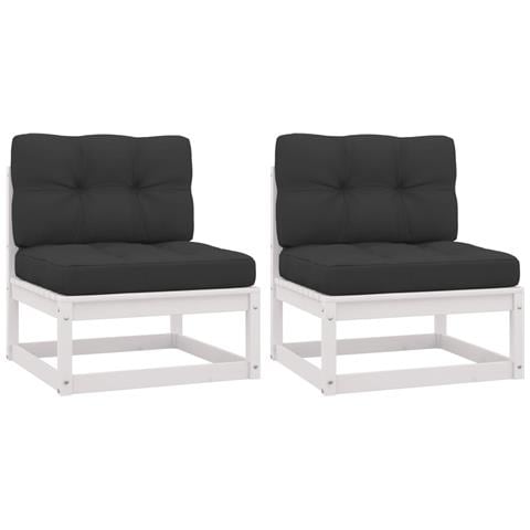 Divani Centrali Giardino E Cuscini Antracite 2pz Pino Massello - Foto 2