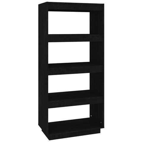Libreria /divisorio Nero 60x35x135 Cm In Legno Massello Di Pino - Foto 1
