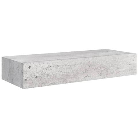 Scaffale Con Cassetti Da Parete Grigio Cemento 60x23,5x10cm Mdf - Foto 1