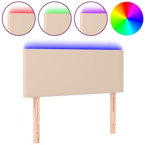 Testiera Cappuccino a LED 100x5x78/88 cm in Similpelle - Foto 1
