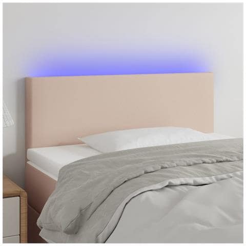 Testiera Cappuccino a LED 100x5x78/88 cm in Similpelle - Foto 2