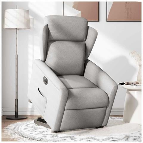 Poltrona Alzapersona Reclinabile Elettrica Grigi Nuvola Tessuto - Foto 2