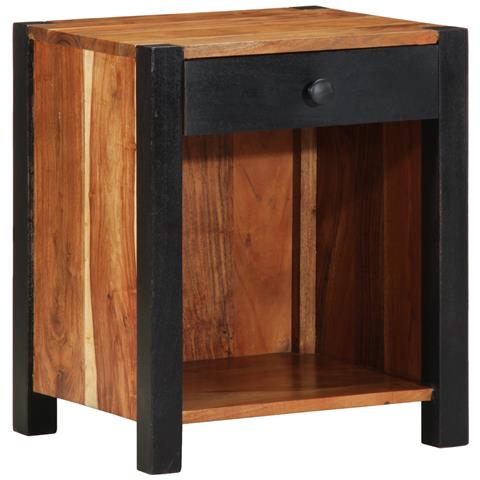 Comodino 40x35x50 cm in legno massello di acacia - Foto 1