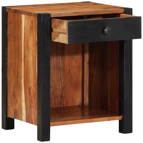 Comodino 40x35x50 cm in legno massello di acacia - Foto 2