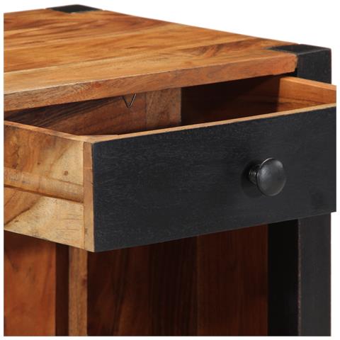 Comodino 40x35x50 cm in legno massello di acacia - Foto 9