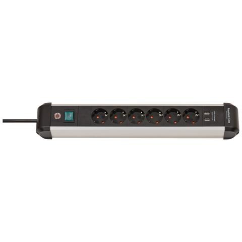 1391030610 prolunghe e multiple 3 m 6 presa (e) AC Interno Nero, Argento - Foto 6