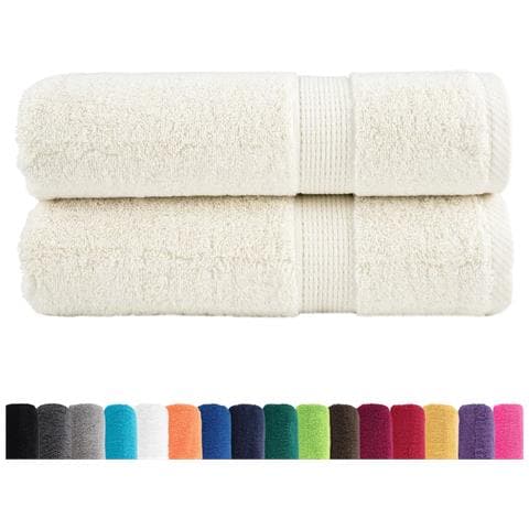 Asciugamani da Bagno SOLUND 2 pz Crema 50x100 cm 600 g/m² - Foto 2