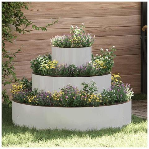 Vaso da giardino Argento 90 x 90 x 20 cm Acciaio inossidabile - Foto 2