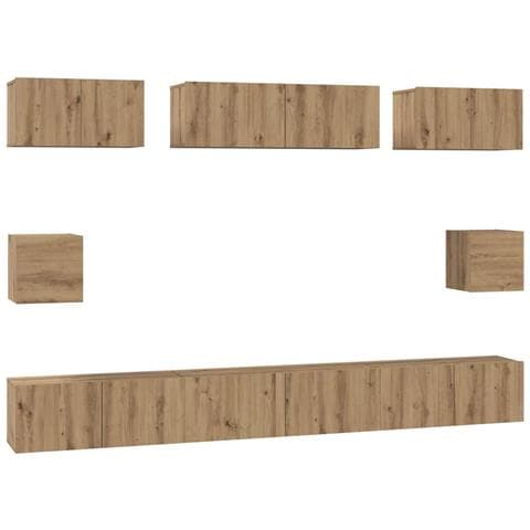 Set di mobili TV 8 pcs rovere artigianale Legno multistrato - Foto 1