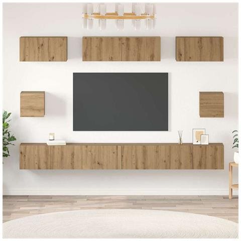 Set di mobili TV 8 pcs rovere artigianale Legno multistrato - Foto 2
