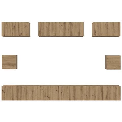 Set di mobili TV 8 pcs rovere artigianale Legno multistrato - Foto 9