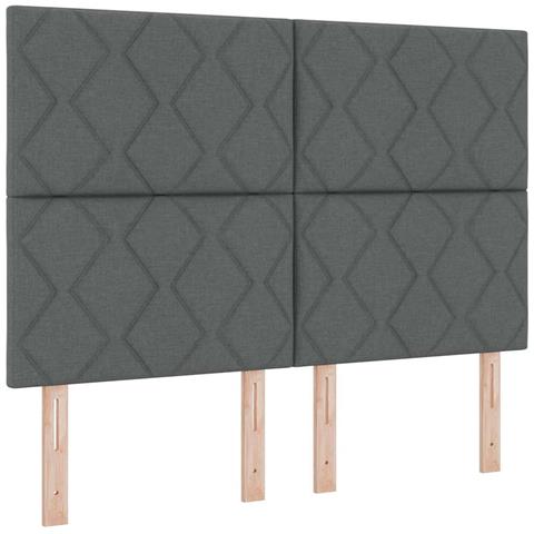 Letto a molle con materasso Grigio scuro 160 x 200 cm Tessuto - Foto 1