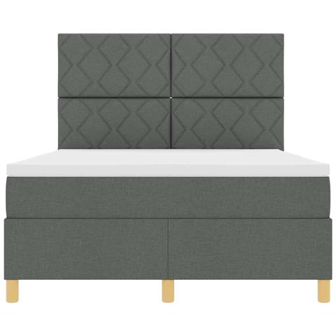 Letto a molle con materasso Grigio scuro 160 x 200 cm Tessuto - Foto 9