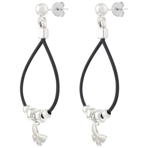 Orecchino A Farfalla In Argento Sterling E Pelle - Foto 1