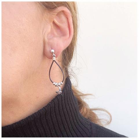 Orecchino A Farfalla In Argento Sterling E Pelle - Foto 2