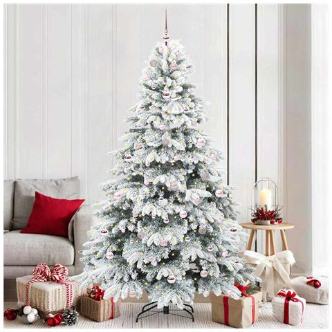Albero di Natale artificiale con 300 LED Bianco 210 cm PE e PVC - Foto 2