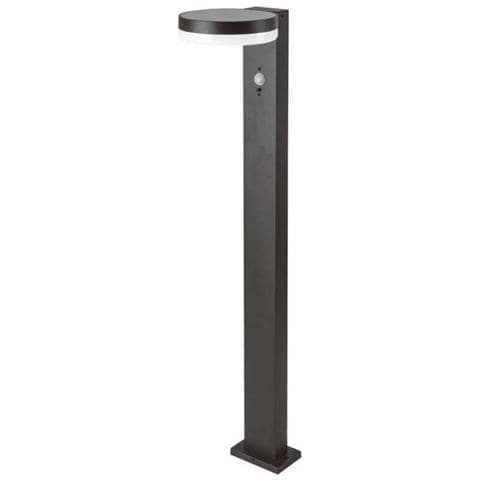 Piantana Solare LED da Giardino Rotonda con Sensore PIR 5.5W Corpo Nero 155*299*155mm 3000K IP54, colore Nero - Foto 1