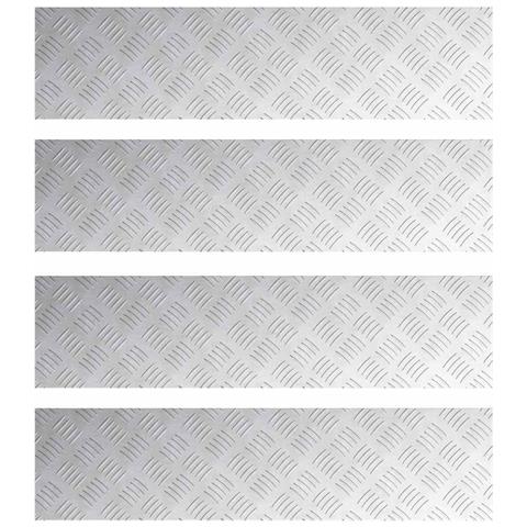 Dischi Quadrati 4 pcs Argento 80 x 20 cm Alluminio - Foto 1