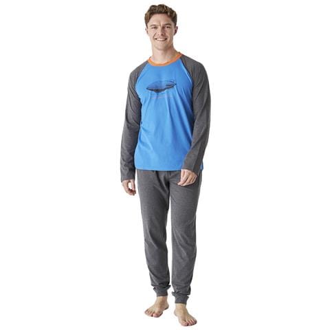 Pigiama Da Uomo In Cotone Girocollo A Maniche Lunghe Jjbep6100 - Foto 1