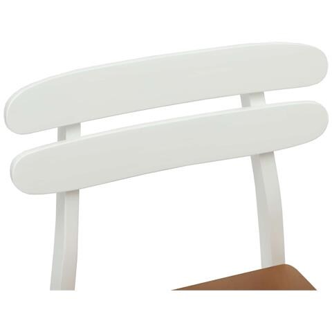 Sedia da pranzo 2 pcs Bianco e Naturale Legno di gomma solido - Foto 9