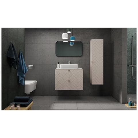 | Mobiletto 140 cm - Beige Mat - Mobili Bagno - Mobili Bagno - Lavabi Sottopiano - Controsoffitto - Libreria - Foto 2
