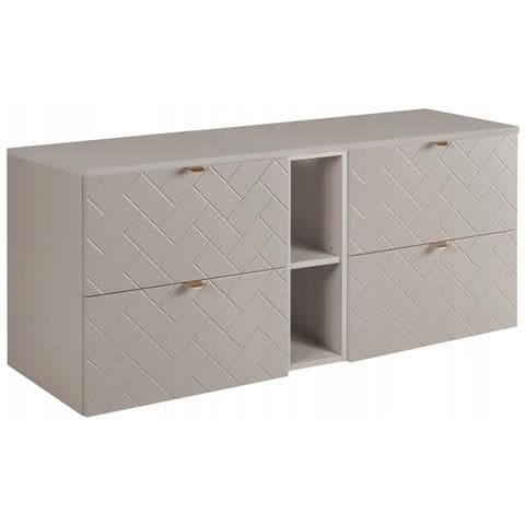 | Mobiletto 140 cm - Beige Mat - Mobili Bagno - Mobili Bagno - Lavabi Sottopiano - Controsoffitto - Libreria - Foto 1