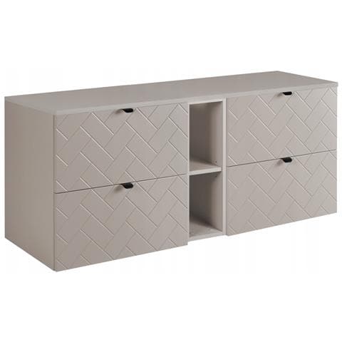 | Mobiletto 140 cm - Beige Mat - Mobili Bagno - Mobili Bagno - Lavabi Sottopiano - Controsoffitto - Libreria - Foto 9