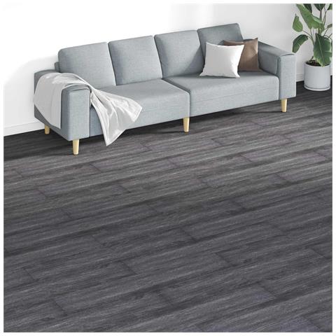Tavole per Pavimenti 18 pcs Nero e Bianco 5,26 m² PVC - Foto 2
