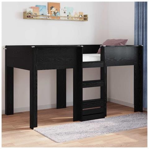 Letto a Castello per Bambini Rovere Nero 80 x 200 cm - Foto 2