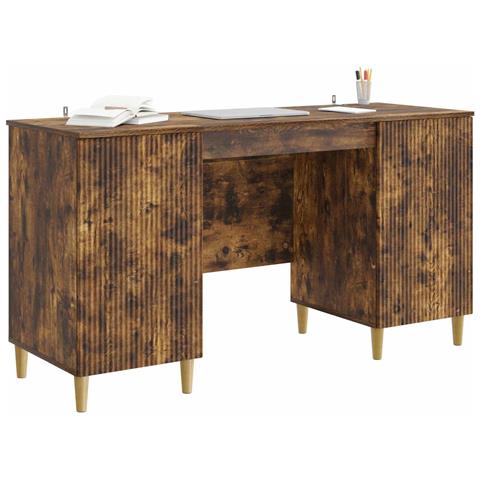 Scrivania Rovere Fumo 142,5 x 50 x 75 cm Legno ingegnerizzato - Foto 2