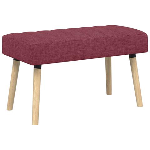 Panchina trapuntata a canale Rosso Vino 80 x 40 x 46 cm Tessuto - Foto 1