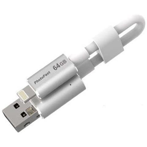 Cavo microUSB con memoria da 64GB e ricarica Lighting / USB 3.0 lunghezza 1 Metro - Bianco - Foto 3