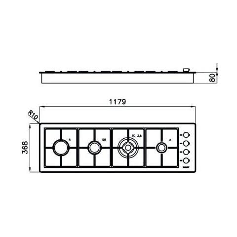 Piano Cottura S4000 Line GS FT a Gas 4 Fuochi Gas Colore Acciaio Inox - Foto 4