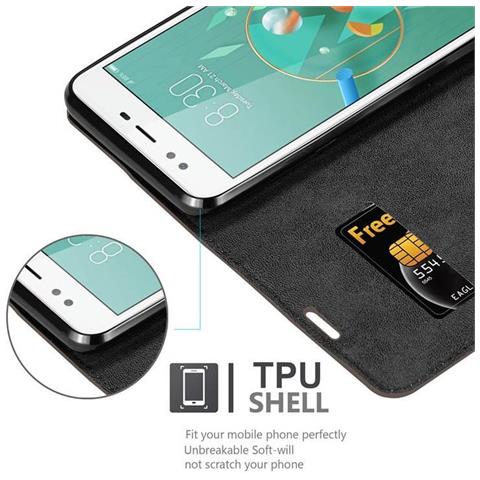 Custodia Compatibile Con Zte Nubia M2 Lite In Bruno Caffè - Coperchio Protettiva Con Chiusura Magnetica, Funzione Stand E Tasca Per Le Carte - Foto 2