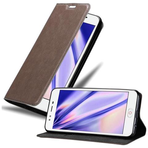 Custodia Compatibile Con Zte Nubia M2 Lite In Bruno Caffè - Coperchio Protettiva Con Chiusura Magnetica, Funzione Stand E Tasca Per Le Carte - Foto 1
