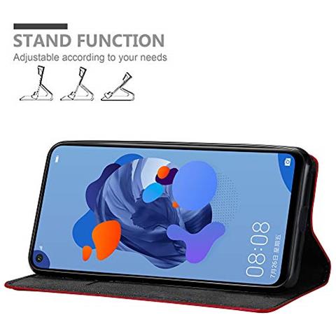 Custodia Compatibile Con Huawei Mate 30 Lite In Rosso Mela - Coperchio Protettiva Con Chiusura Magnetica, Funzione Stand E Tasca Per Le Carte - Foto 2