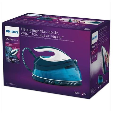 PerfectCare Compact Ferro da Stiro con Caldaia Continua Potenza 2400 Watt Colore Bianco / Blu - Foto 9